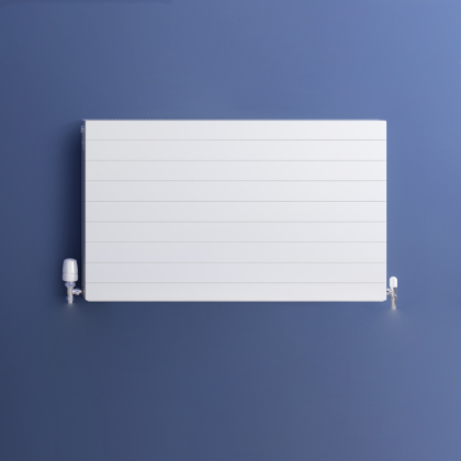 Slim radiator on blue background